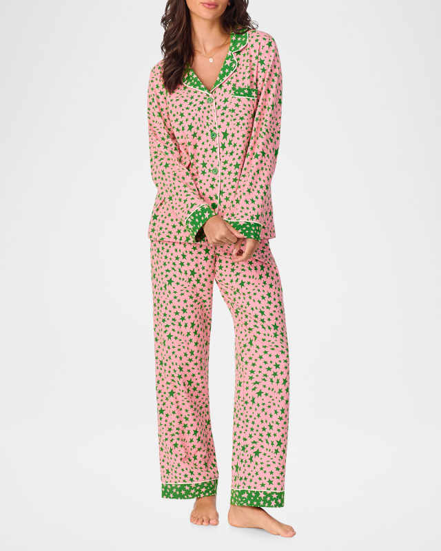 Star-Print Organic Cotton Jersey Pajama Set